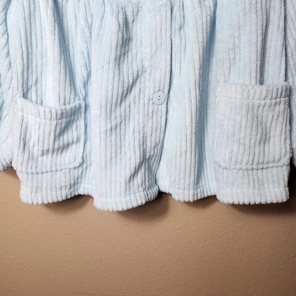 Colecciones Etc De Colección Bebé Azul Difuso Manga 3/4 Peter Pan Chaqueta con Bolsillos-Talla M Foto 3 de 4