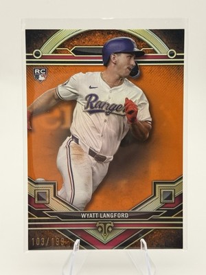 2024 Topps Triple Threads - Wyatt Langford #55 Amber /199 (RC) Texas Rangers