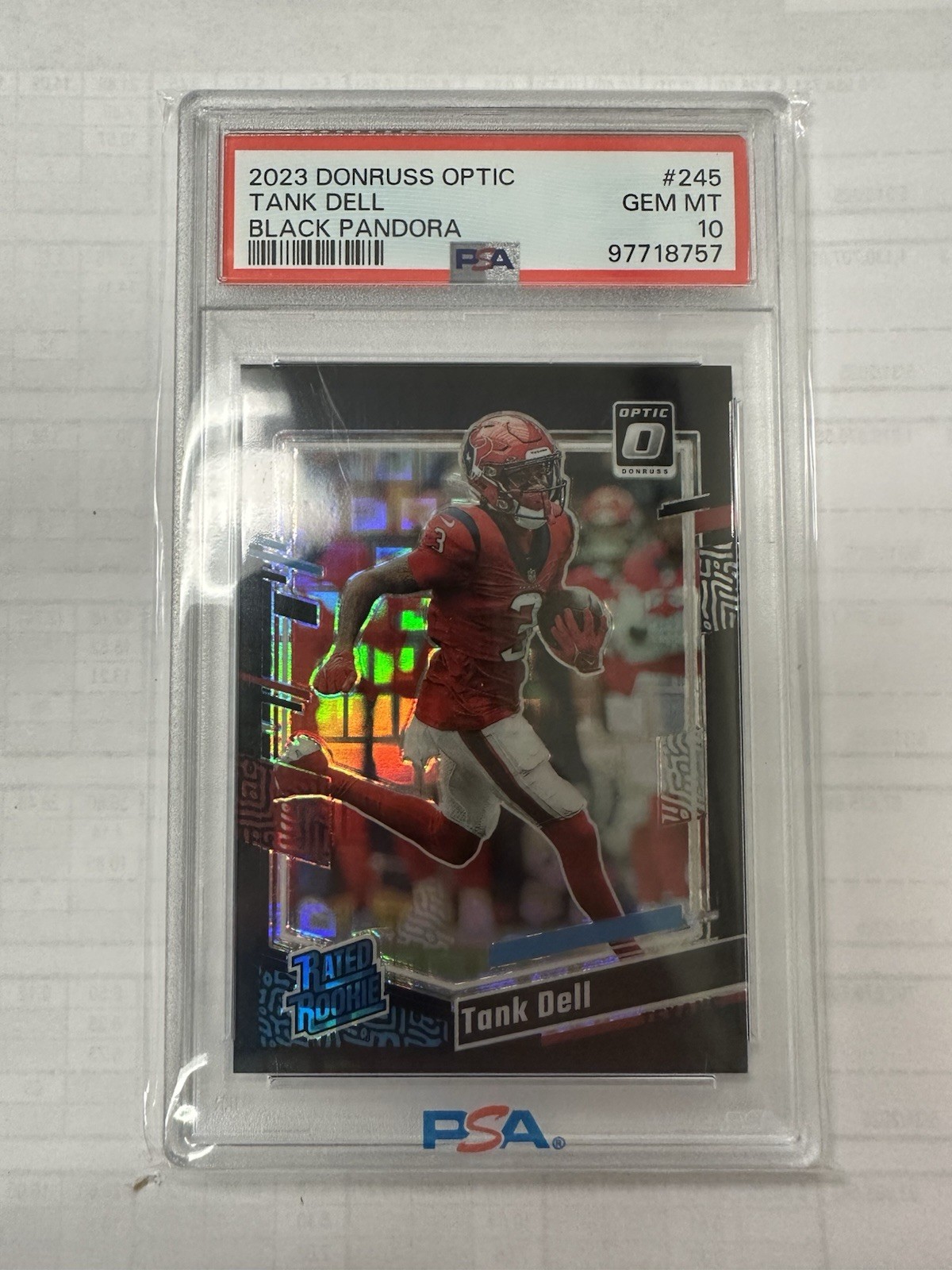 2023 Donruss Optic-Rated Rookie Black Pandora #245 Tank Dell (RC) 13/25 SSP