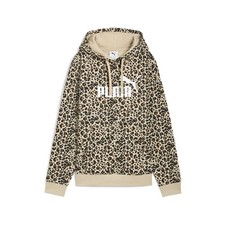 PUMA Essentials Graphic Animal Comfort All Over Print Hoodie Fl Womens Beige Cas