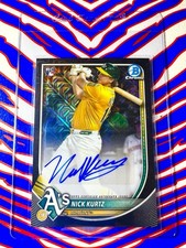 2025 Bowman Chrome Nick Kurtz RC Auto /10 Black Mojo Refractor SSP #CRA-NK A’s