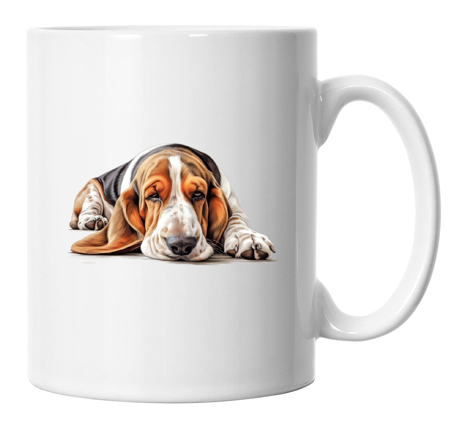 Basset Hound Mug Sleeping Laying Down,  Basset Hound Dog Lover Gift