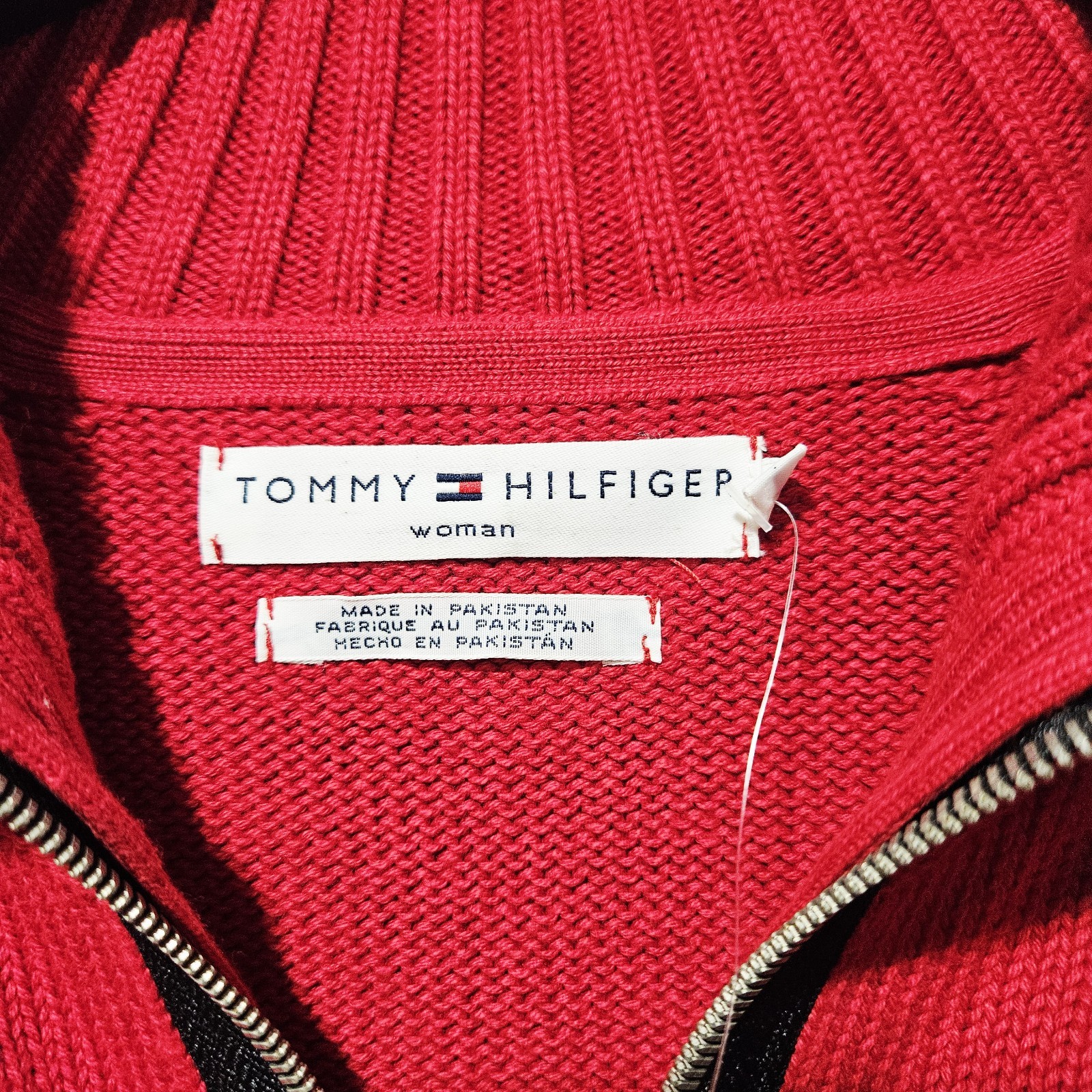 Tommy Hilfiger Woman Red 100% Cotton Full Zip Jumper / Jacket - Women's 3X thumbnail 4