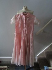 Women's Original Vintage Pink Home Made / Tailored Dress Size UK 12 - 14