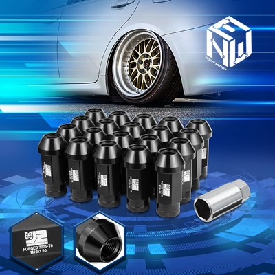 J2 Engineering 20Pc Black Aluminum M12 x 1.5 50mm Height Closed End Lug Nuts Set