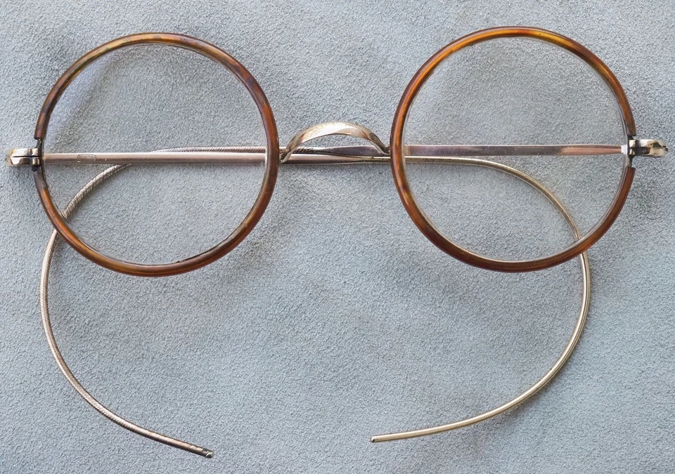 Lot paires de lunettes  anciennes 1920-1930 vintage antique 4 pairs of glasses - Photo 3/4