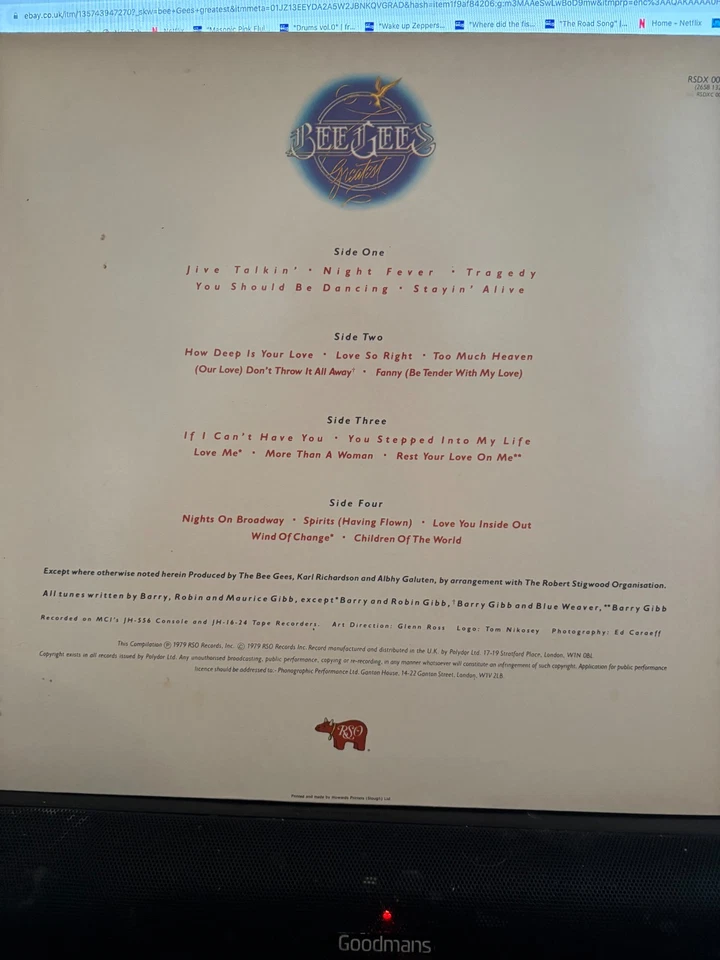 Bee Gees Greatest Double Vinyl LP 1979 RSDX 001 - Image 2 of 4