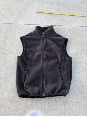 Nike ACG Polartec Fleece Vest Mens Medium Black Full Zip Layer 2 USA Made