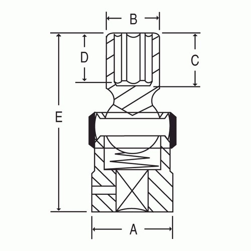 Grey Pneumatic 2014UM 1/2" Antrieb x 14 mm Standard Universal-Schlagschrauber-Steckschlüssel, - Bild 2 von 4