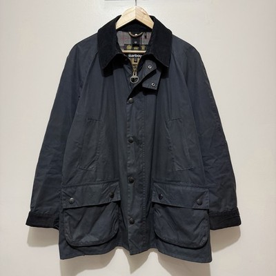 Barbour Ashby Waxed Jacket Men s Size Large Black Tartan Plaid Lined Coat