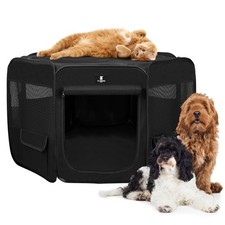Portable Foldable Dog  Pet Playpen Small Black Play Yard for Puppies Cats