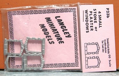 LANGLEY MODELS HO/OO SCALE SMALL STONE PLASTER WINDOWS # P23B