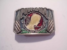 Belt Buckle POW MIA "You Are Not Forgotten" Vintage Bergamot. Very Nice NEW