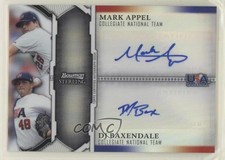 2011 Bowman Sterling Dual Refractor 80/99 Mark Appel DJ Baxendale Auto 7w7