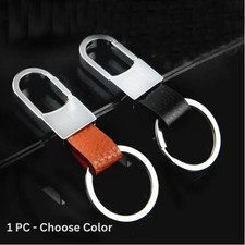 Men Women's Fashion Style Leather Valet Clip Keychain Car Key Ring Fob Holder