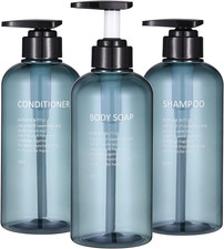 Shampoo and Conditioner Dispenser Bottles-3Pcs 16.9Oz Plastic Empty Refillable