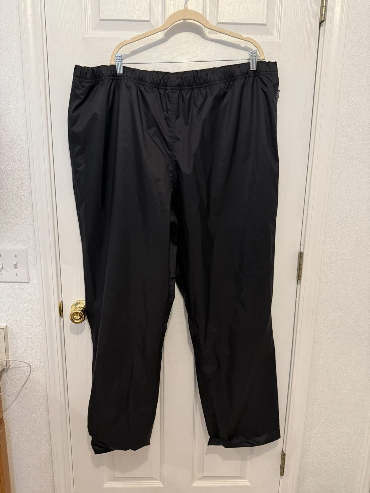 Cabelas Mens Size 3XLT Tall Gray Waterproof Pants Pull On Elastic Waist Rain