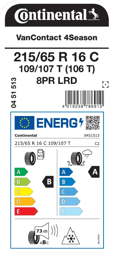 Continental VanContact 4Season 215/65 R16 109T C M+S - Bild 2 von 2