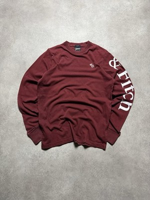 abercrombie and fitch longsleeve red grunge 00s punk vintage rare fund - Gr. S