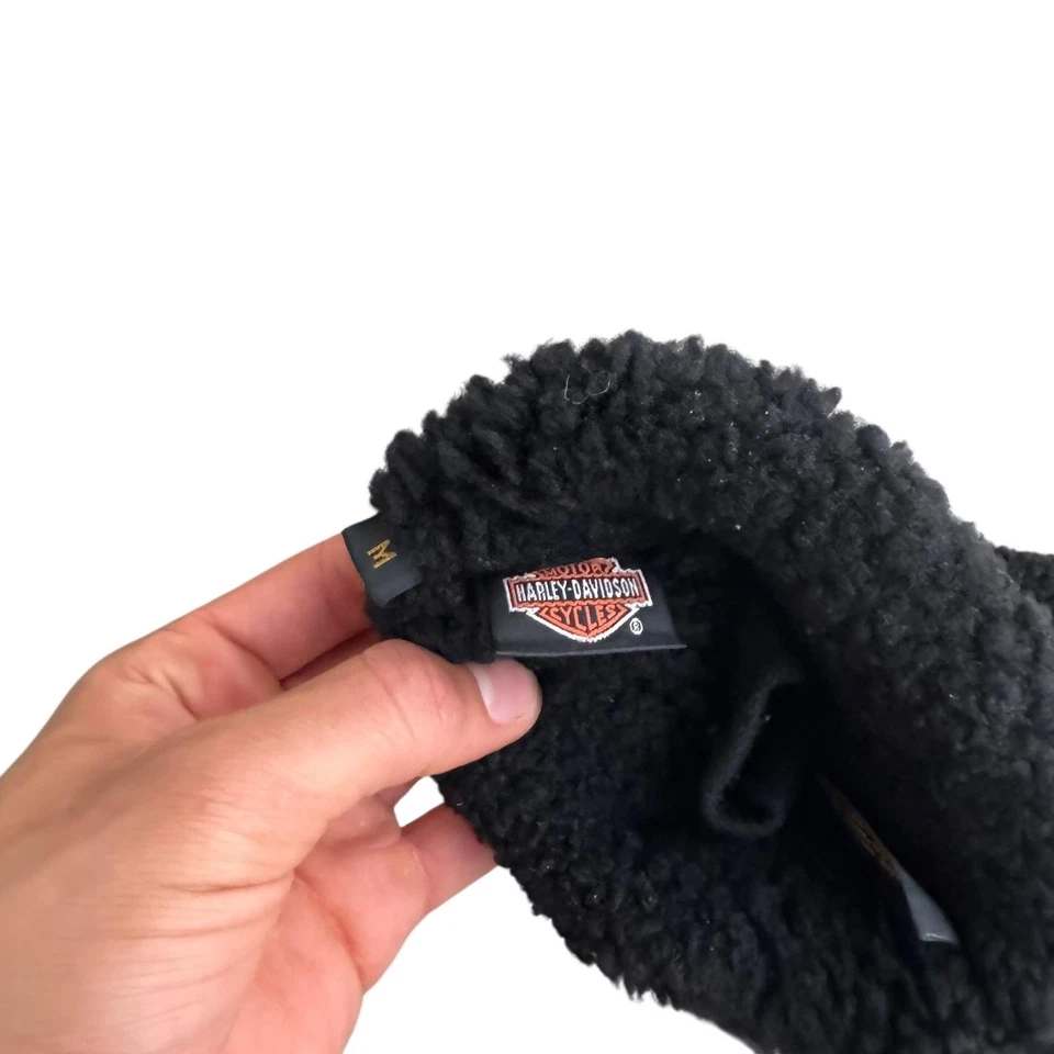 Guantes Harley-Davidson Adultos Medianos Cuero Guantelete Forrados de Vellón Motocicleta Foto 3 de 3