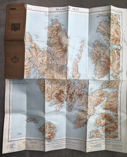 Ordnance Survey Isle of Skye Half an Inch 2 Mile 1937 Fold Out Large Colour Map