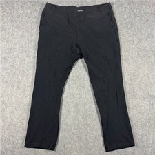 Eileen Fisher Pants Womens Large Black Pull On Italian Fabric Straight Leg Knit