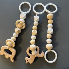 3 pc. Teether Ring Hanging Teething Game Crochet Stroller Hanging