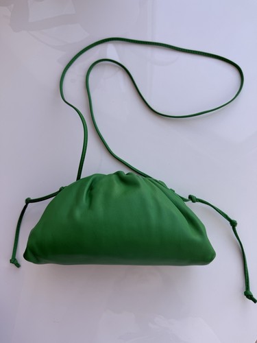Authentic Bottega Veneta Parakeet Green Leather Crossbody Bag