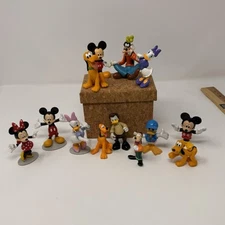 Disney Pvc Figure Lot Just Play Sitting Goofy Mickey Daisy 13 Vinyl Figures