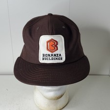 Vintage Bonanza Buildings Patch Louisville Mfg Co Brown Snapback Hat Cap USA