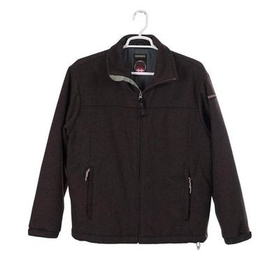Napapijri Geographic Jacket Men M Brown Wool Blend Full Zip Pockets Lined