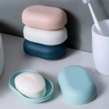 1pc Soap Box Dish Container Travel Soap Holder with Lid Sealed Soap Box