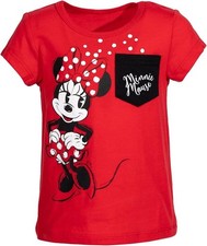 Disney Youth 7-8 Minnie Mouse Peeking Pocket Tee Shirt New