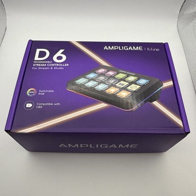 AmpliGame Fifine D6 Stream Controller with 15 Macro Customizable Keys Streaming