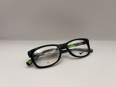 Nike 5538 001 Black Flash Lime Cat Eye Eyeglasses Frames 49-17-135