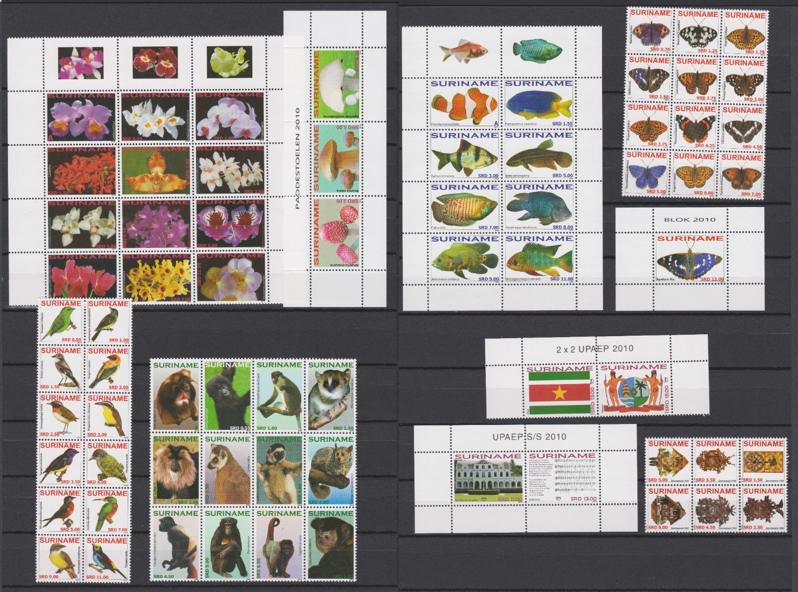 Suriname Year Set 2010 MNH Selection with Blocks & Minisheets Z4700