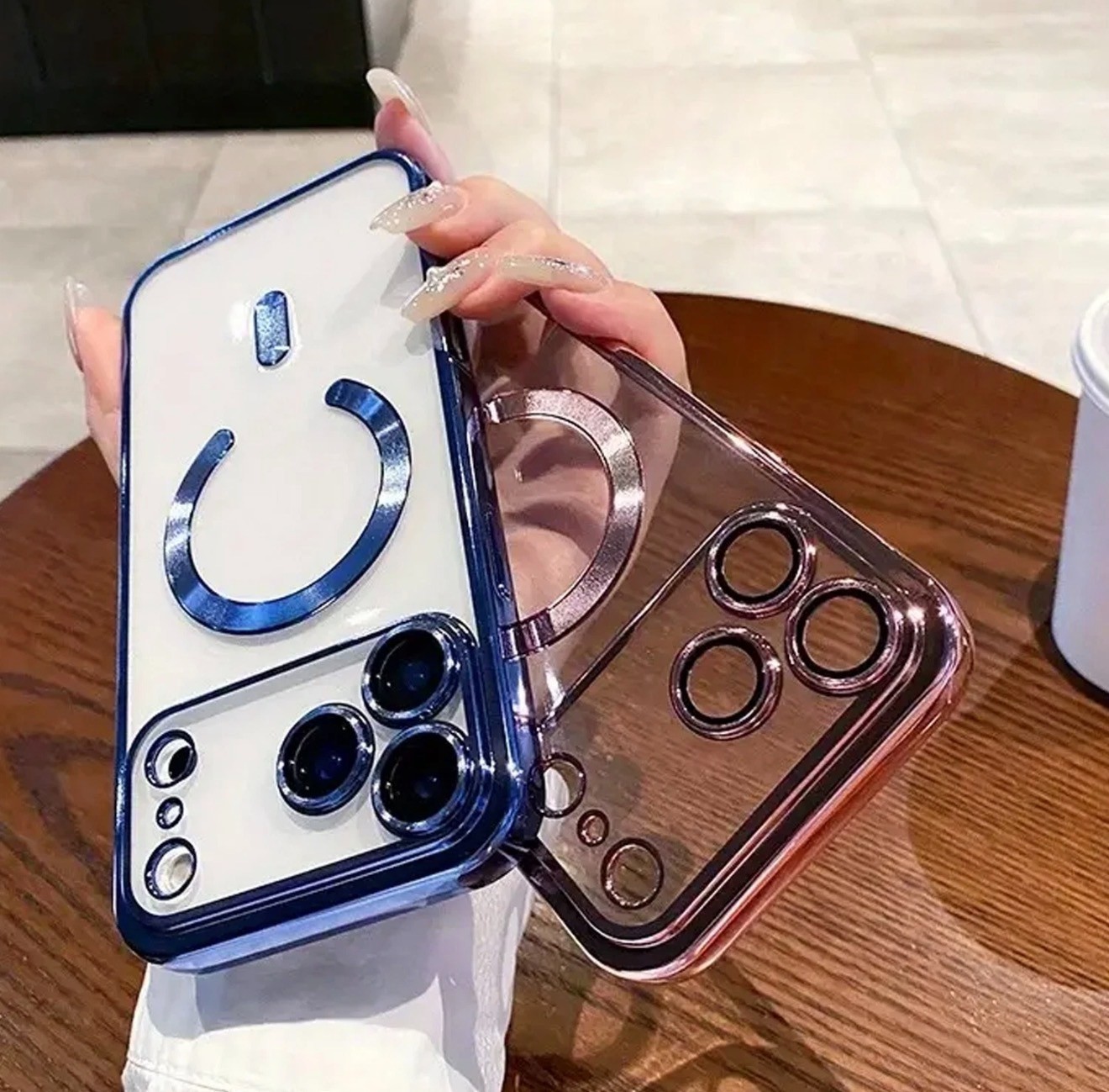 Luxury Slim Magnetic MagSafe Clear iPhone Case Lens Protected - Elegant Designs