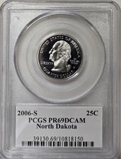 2006-S 25C PCGS PR69DCAM - Clad North Dakota Quarter