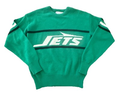 New York Jets Sweater Cliff Engle Medium Green Vintage 