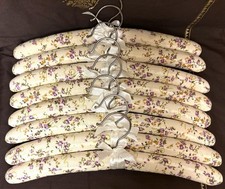Vintage Padded Hangers Cloth lot of 8 Floral Print purple,Caramel,Grn,white EVC