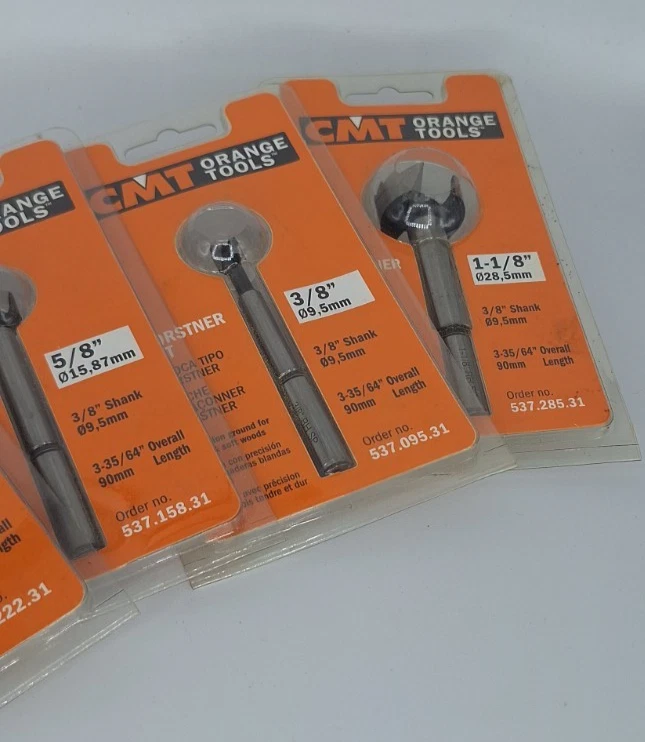 lot of 4 new CMT Forstner 3/8 bits size 3/8 5/8 7/8 and 1-1/8 - Image 3 of 4