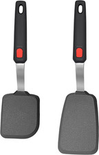 2 Pack Silicone Spatula Turner, 600°F Heat Resistant Kitchen Spatula Set for Non