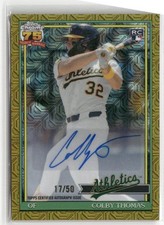 2026 Topps #91C-74 Colby Thomas 1991 35th Anniv Chrome Autographs Gold #/50