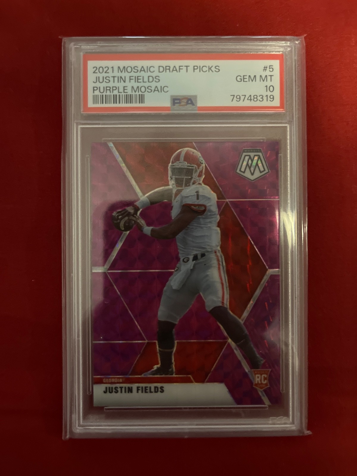 Justin Fields Panini Mosaic Draft Picks #5 Purple Mosaic