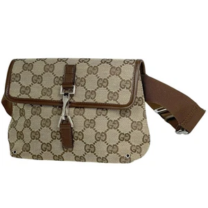 GUCCI GG motif taille sac logo body bag GG toile marron 92543 femmes