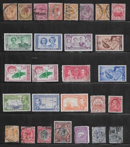 28 British Colonies Stamps from Quality Old Antique Album