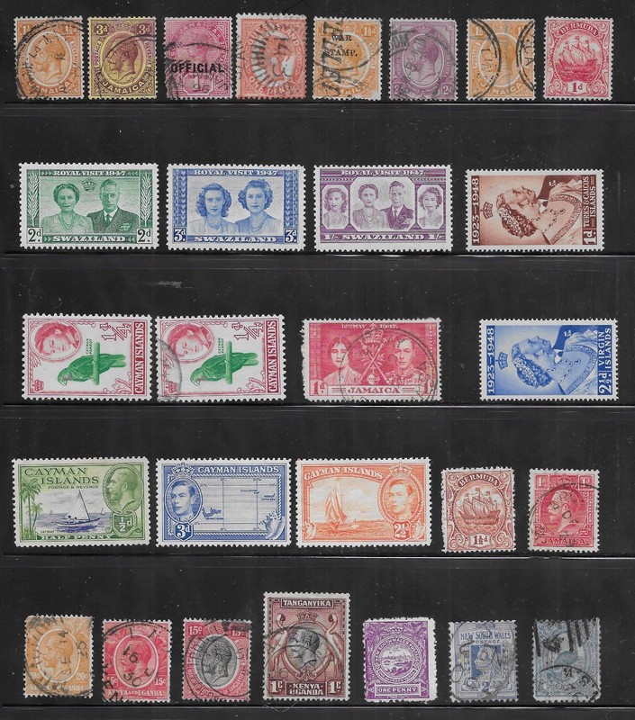 28 British Colonies Stamps from Quality Old Antique Album