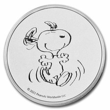 Peanuts® Snoopy 1 oz Silver Round 99.20 per troy oz
