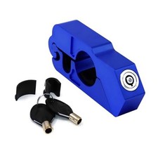 Universal Motorcycle Handlebar Lock CNC Aluminum Handle Bar Grip Throttle Blue