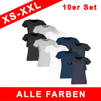 Fruit of the Loom Ladies 10er Pack Value T-Shirt Damen | XS-XXL | Baumwolle